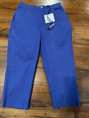 NWT Gloria Vanderbilt Women’s 8 Blue Stretch Capri Pants Belt Loops Bottoms
